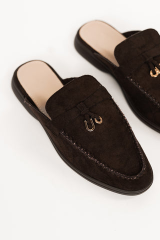 Brown loafers with gold detail - Kesha