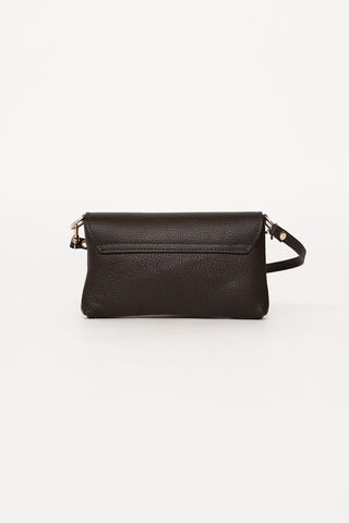 Brown leather clutch - Axelle