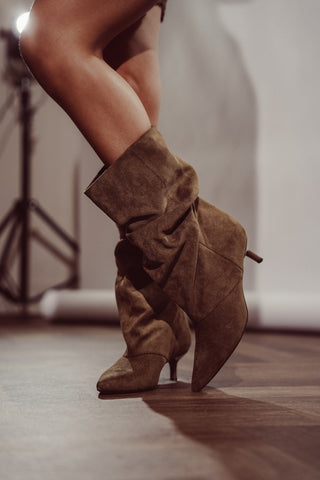 Dames laarzen suede khaki - Carlijn