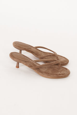 Teen slipper hakken taupe - Arabella