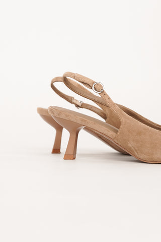 Slingback pumps suede khaki - Livee