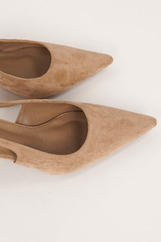 Slingback pumps suede khaki - Livee