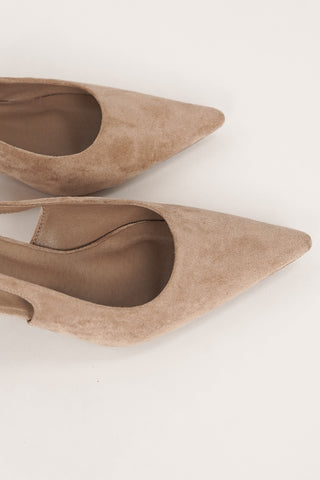 Slingback-Pumps Wildleder Khaki - Livee