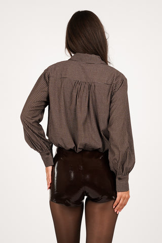 Leatherlook short bruin - Dani
