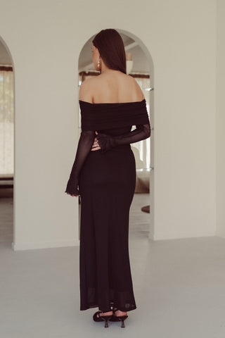 Maxi dress off the shoulder blue - Beau