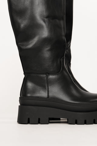 High Boots with Platform Sole Black - Bente