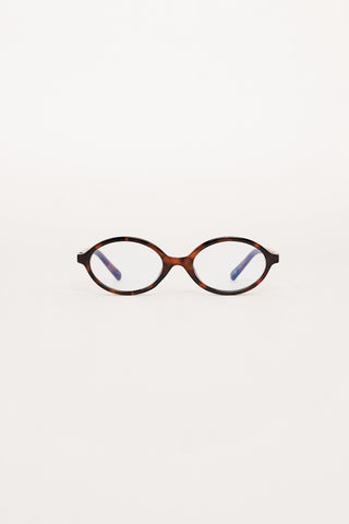 Round glasses with blue light lenses brown - Belle