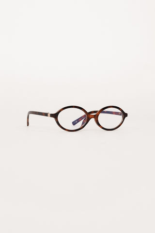 Round glasses with blue light lenses brown - Belle
