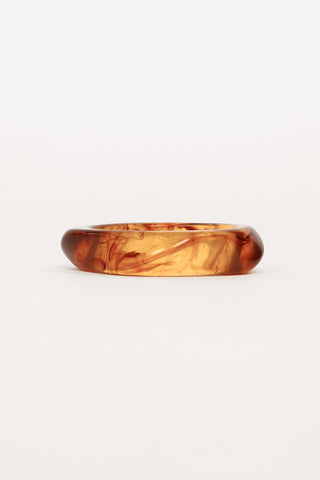 Angular brown marble bangle bracelet - Madelon