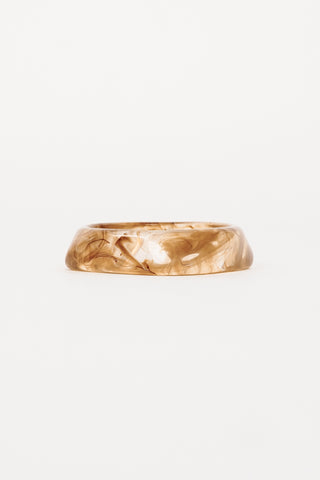 Bangle bracelet angular marble yellow - Madelon