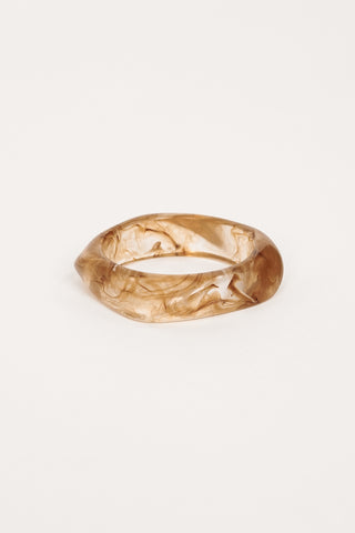 Bangle bracelet angular marble yellow - Madelon