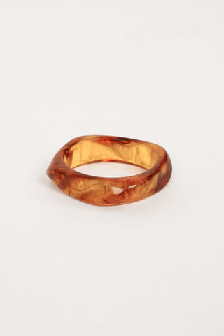 Angular brown marble bangle bracelet - Madelon