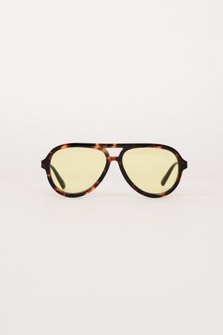 Aviator sunglasses brown with yellow lenses - Maureen