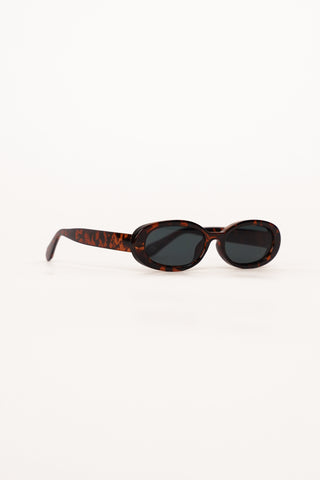 Oval retro small burgundy sunglasses - Ziv