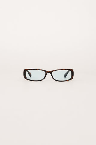 Slim sunglasses with clear lenses brown - Grace