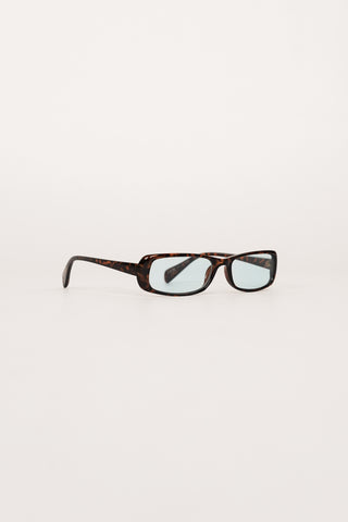 Slim sunglasses with clear lenses brown - Grace