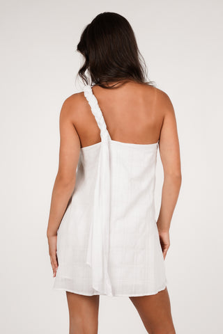 Mini jurkje one shoulder wit - Naomi