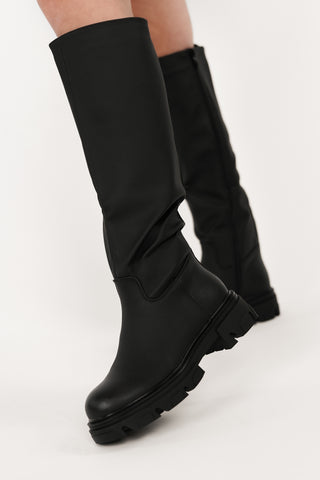 Tall boots matte black - Delia