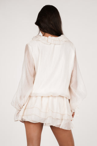 Blouse jurk met rozen beige - Heaven