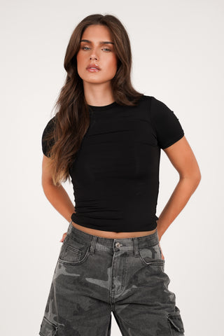 T-shirt stretch short sleeve white - Sammy