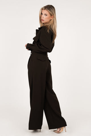 Petite cargo jumpsuit brown - Lume