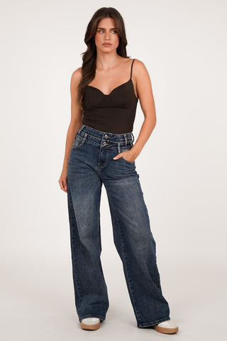 Basic top met cups bruin - Olina