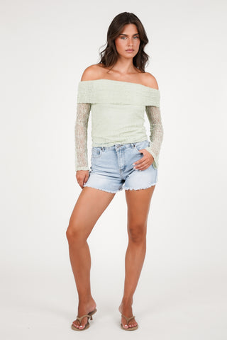 Denim short stretch licht blauw - Loa