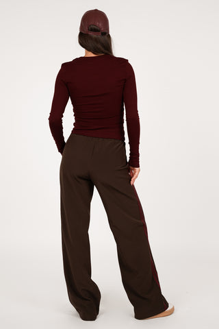 Jogger trousers with pinstripe brown - Emily