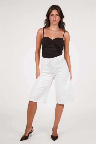 Denim jort dames wit - Almira