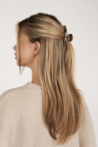 Hair clip small thin marble brown - Bodie