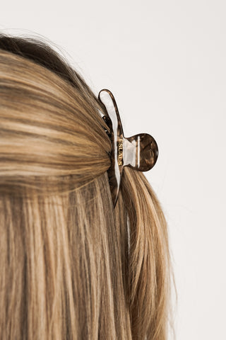 Hair clip small thin marble brown - Bodie