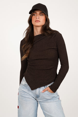 Baseball cap leatherlook bruin - Aileen