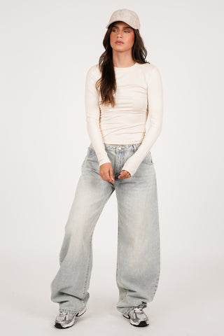 Lange mouwen top creme - Maddy