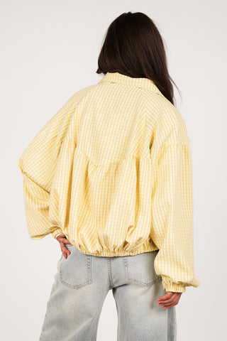 Oversized bomberjas geruit geel - Mandy