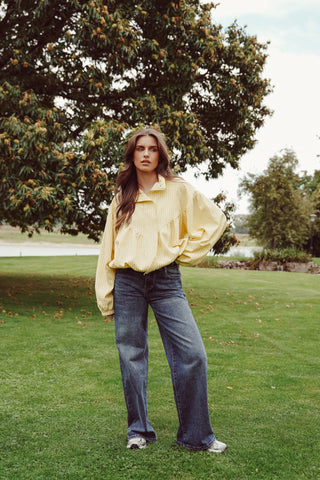Straight leg jeans dubbele taille blauw - Mason