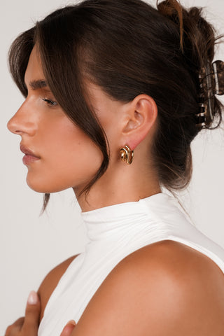 Twist oorbellen goud - Avalon