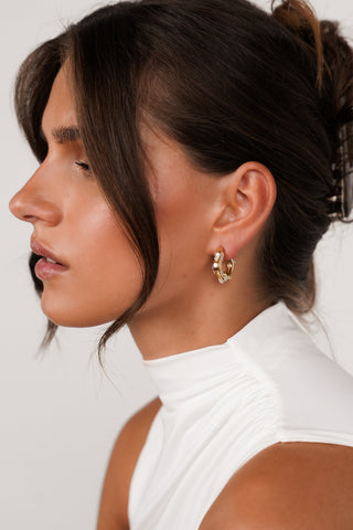 Gouden oorbellen met mini parels - Dila