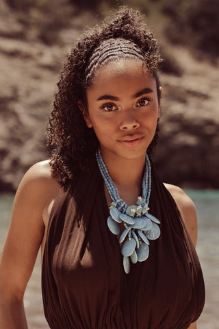 Statement ketting met bedels turquoise - Darby