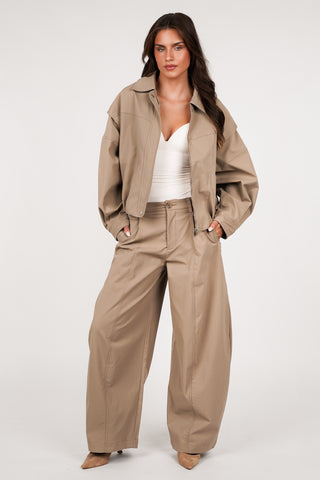 Balloon fit pantalon camel - Mara