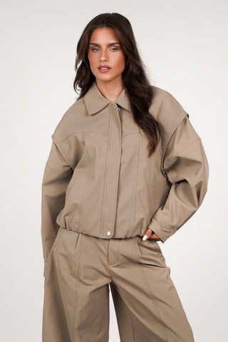 Jack dames oversized taupe - Mascha