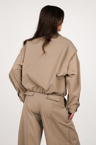 Jack dames oversized taupe - Mascha