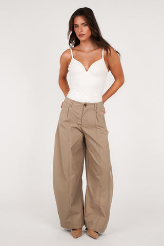 Balloon fit pantalon camel - Mara