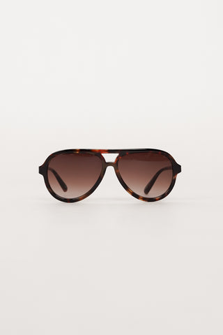 Tortoise Aviator Sunglasses with Brown Lenses - Maureen