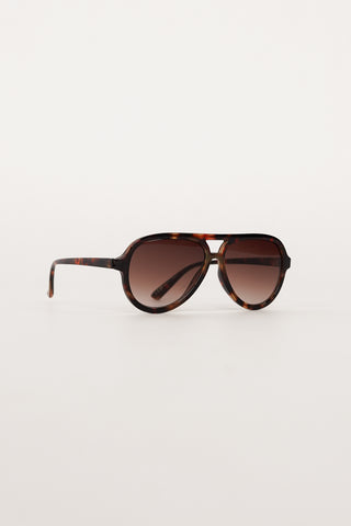 Pilotenbrille Havanna mit braunen Gläsern - Maureen