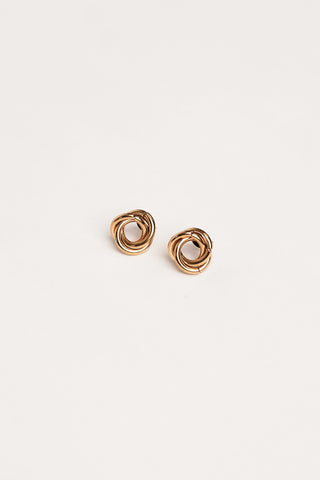 Round twist earrings gold - Alira