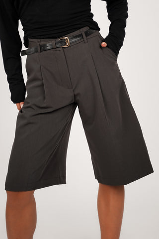 Bermuda short met riem grijs - Maria