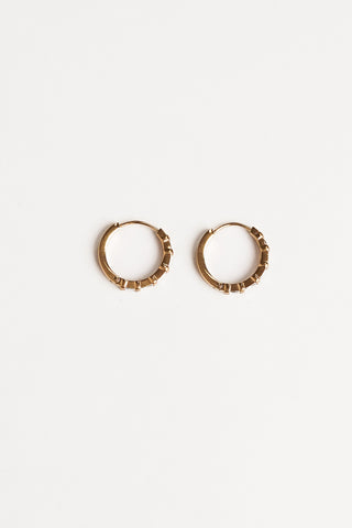 Hoop earrings gold with stones large - Isola