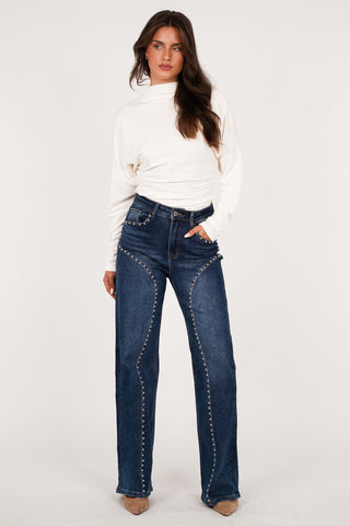 Top met lange mouwen creme - Nora
