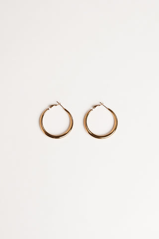 Basic hoop earrings gold small - Flora