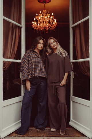 Loungewear set gebreid bruin - Harley